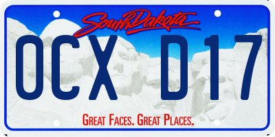 SD license plate 0CXD17