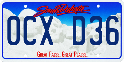 SD license plate 0CXD36