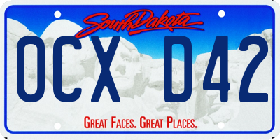 SD license plate 0CXD42