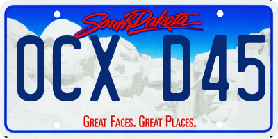 SD license plate 0CXD45