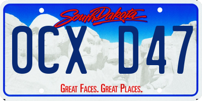 SD license plate 0CXD47