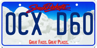 SD license plate 0CXD60
