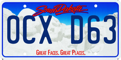SD license plate 0CXD63