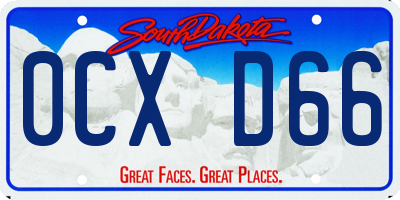SD license plate 0CXD66
