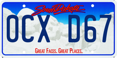 SD license plate 0CXD67