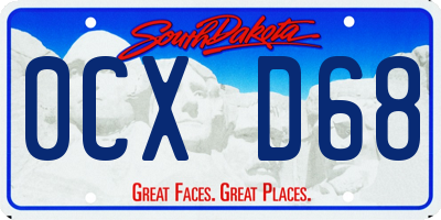 SD license plate 0CXD68
