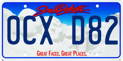 SD license plate 0CXD82