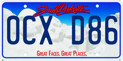 SD license plate 0CXD86