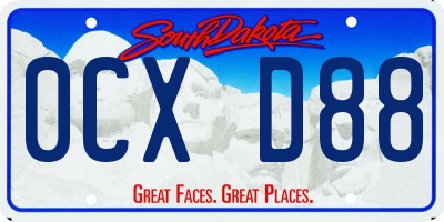 SD license plate 0CXD88