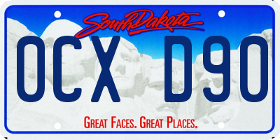 SD license plate 0CXD90