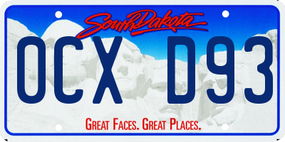 SD license plate 0CXD93