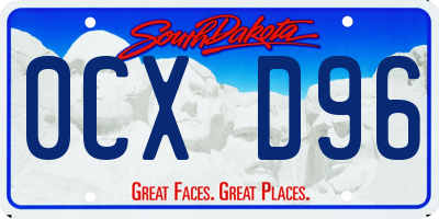 SD license plate 0CXD96