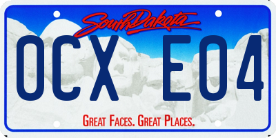 SD license plate 0CXE04