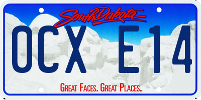 SD license plate 0CXE14
