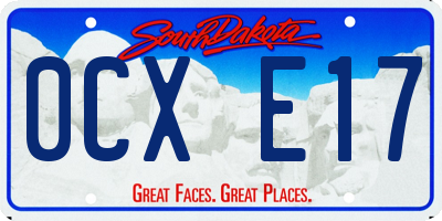 SD license plate 0CXE17