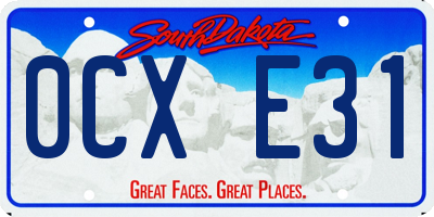 SD license plate 0CXE31