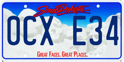 SD license plate 0CXE34