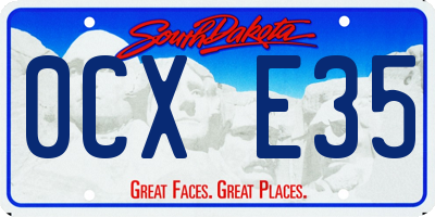 SD license plate 0CXE35
