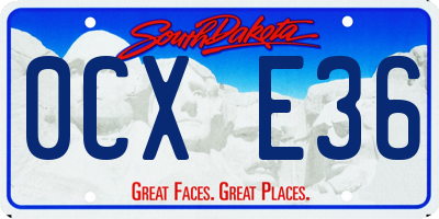 SD license plate 0CXE36