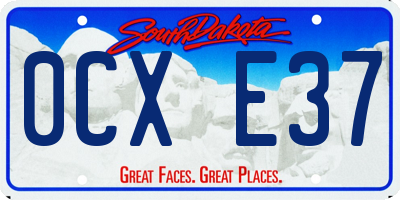SD license plate 0CXE37
