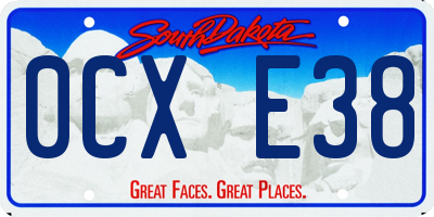 SD license plate 0CXE38