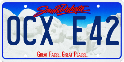 SD license plate 0CXE42