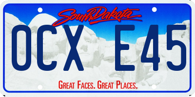 SD license plate 0CXE45
