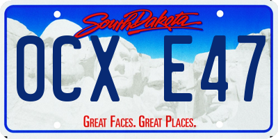 SD license plate 0CXE47