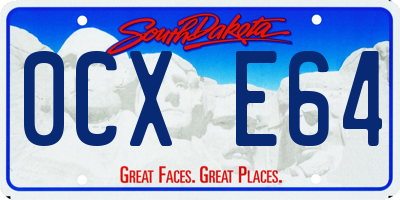 SD license plate 0CXE64