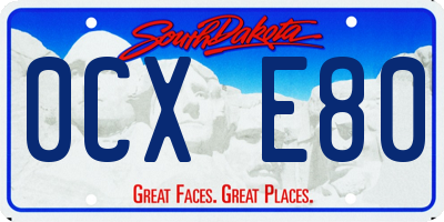 SD license plate 0CXE80