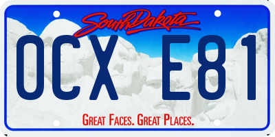 SD license plate 0CXE81