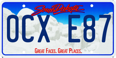 SD license plate 0CXE87