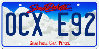 SD license plate 0CXE92