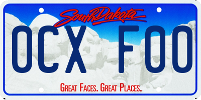 SD license plate 0CXF00