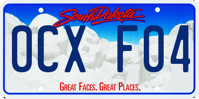 SD license plate 0CXF04