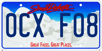 SD license plate 0CXF08