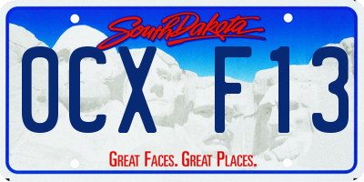 SD license plate 0CXF13