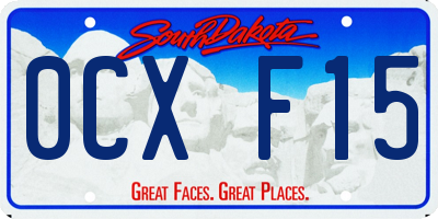 SD license plate 0CXF15