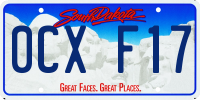 SD license plate 0CXF17