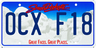 SD license plate 0CXF18