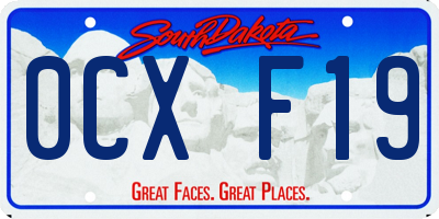 SD license plate 0CXF19