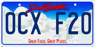 SD license plate 0CXF20