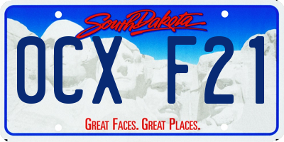 SD license plate 0CXF21