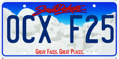SD license plate 0CXF25