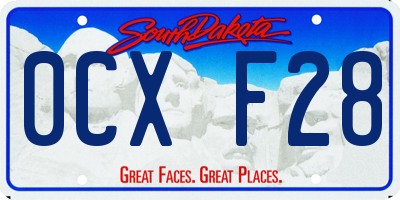SD license plate 0CXF28