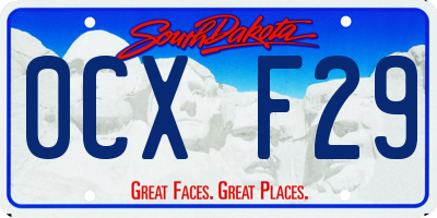 SD license plate 0CXF29