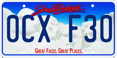 SD license plate 0CXF30