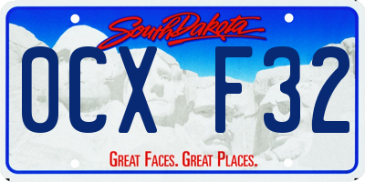 SD license plate 0CXF32