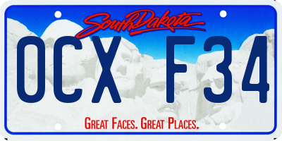 SD license plate 0CXF34