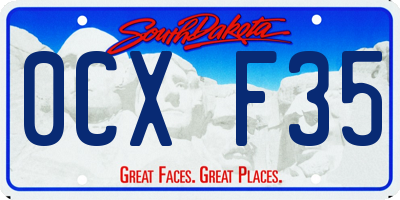 SD license plate 0CXF35